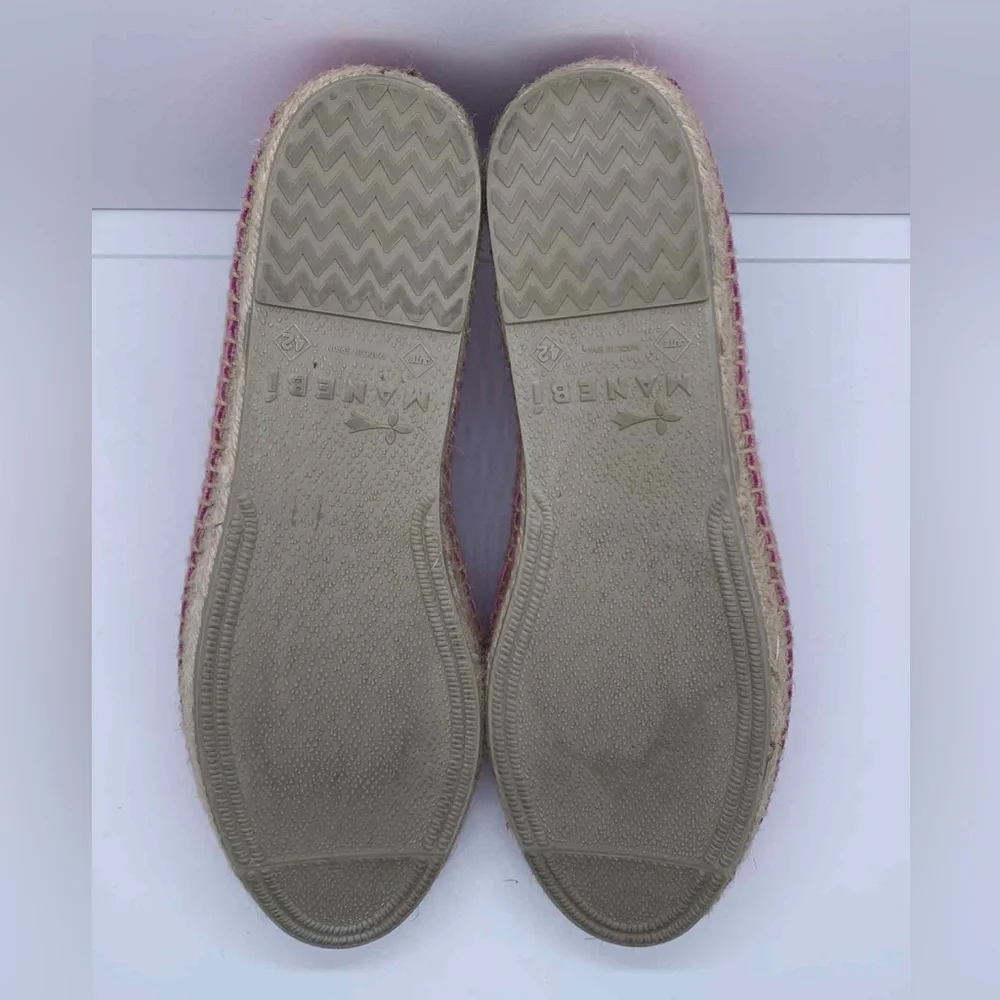 MANEBI Hamptons Suede Espadrilles Pink Jute Sole Women’s‎ Shoes Size 42 (US 12)